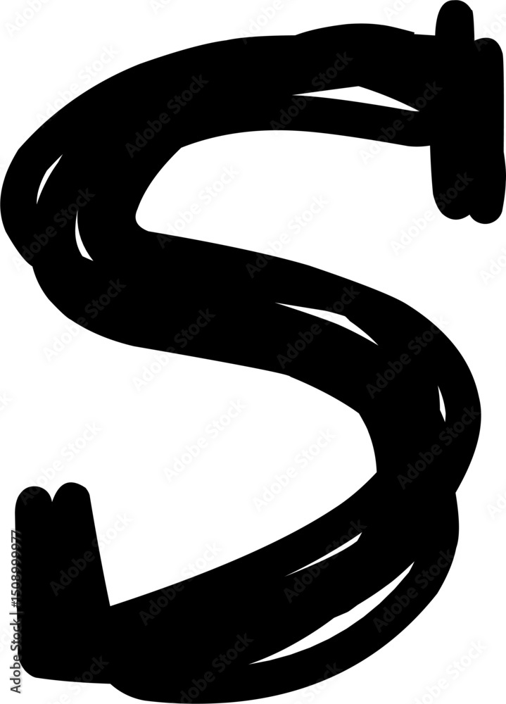 S typographic vector 