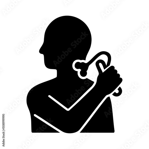 Back massage icon with person using tool