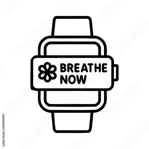 Smartwatch breathe reminder icon minimal line