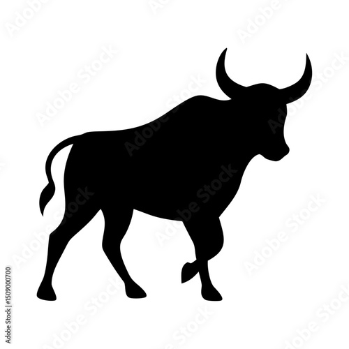 silhouette of a bull
