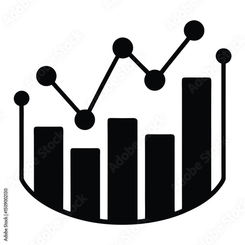 data analyst element isolated time series data on white background