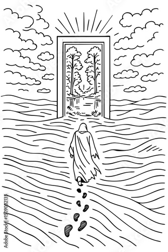Doodle Art - Walking to New World Gate