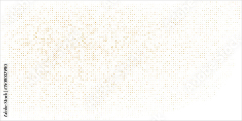 Gold falling down confetti background. Repeated golden dotted glitter pattern. Yellow, orange and golden dots wallpaper.