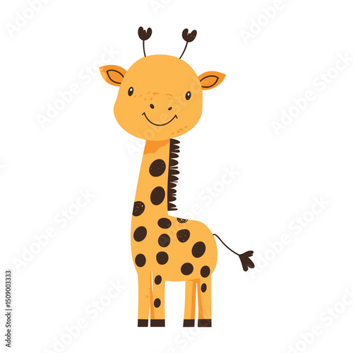 cute little giraffe childish isolated vector illustration