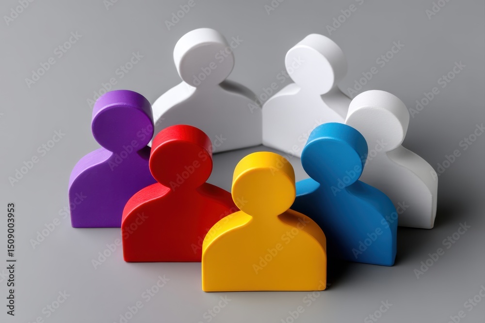 Colorful Abstract People Figures Arrangement Colorful Abstract People Figures Arrangement