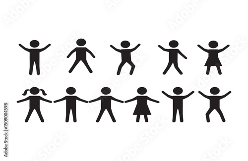 Collection of Simple Stick Figure Children Illustrations  Perfect for Educational Projects, Websites, and Presentations