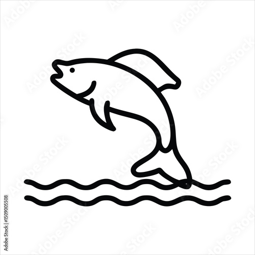 Fish Jumping  High Quality Vector Illustration