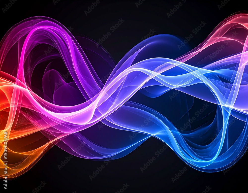 Naklejka premium Abstract Colorful Light Wave