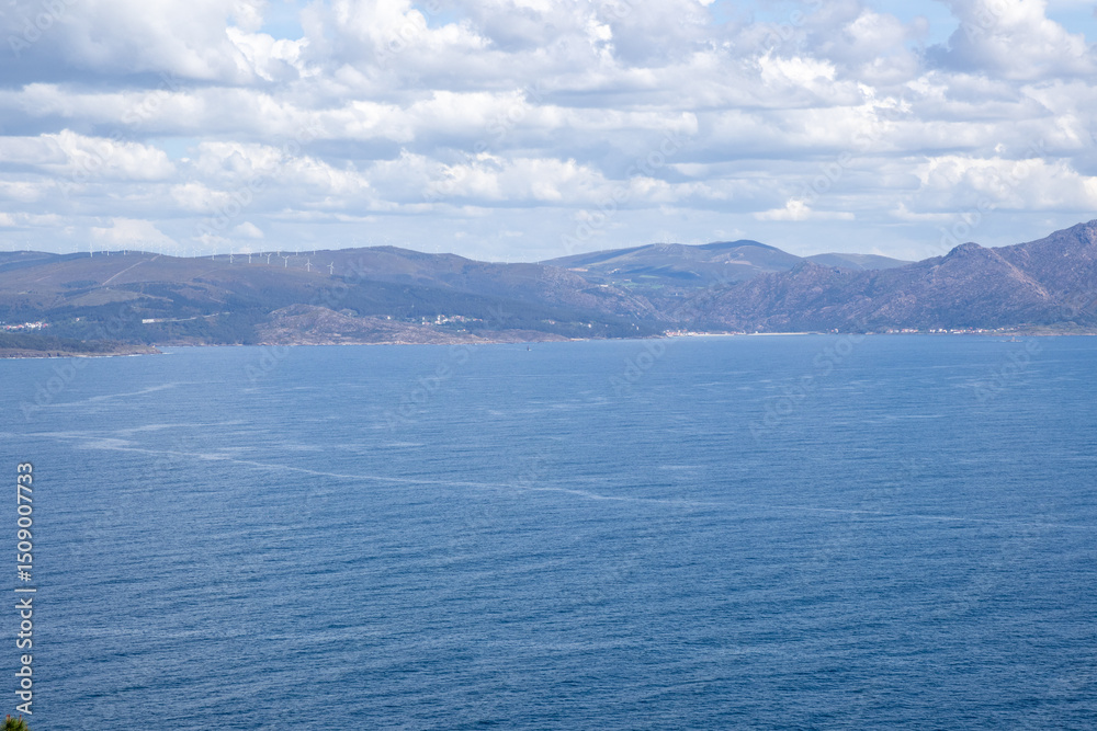 Stunning view of Cabo de Finisterre cliffs and Atlantic Ocean, Galicia, Spain. Known as Stunning view of Cabo de Finisterre cliffs and Atlantic Ocean, Galicia, Spain. Known as