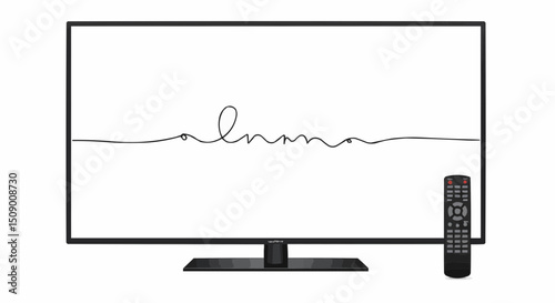Modern TV with remote on the right side