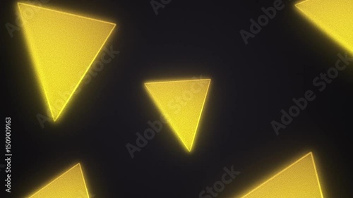 Retro Geometric Yellow and Pink Triangle Loop with Soft Glow and Grainy Texture