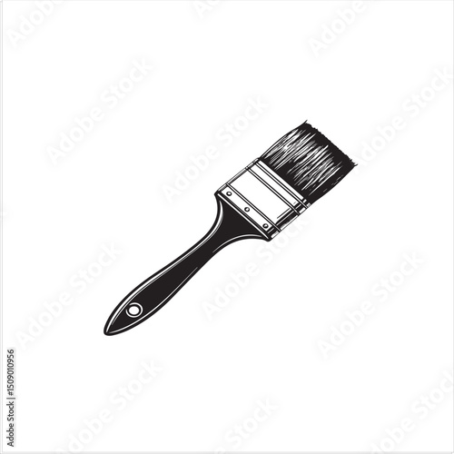 paint brush isolated on white vector silhouette