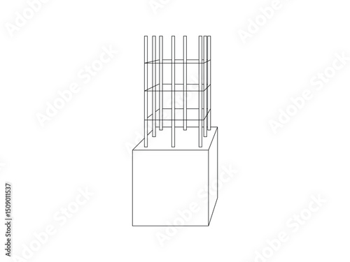 Reinforced concrete design, building material symbol icon design vector isolated on transparent background
