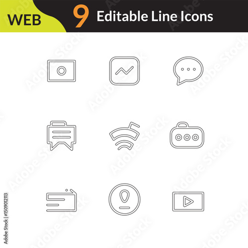 Modern Web Line Icons Set – Responsive, Clean, Minimal Style.