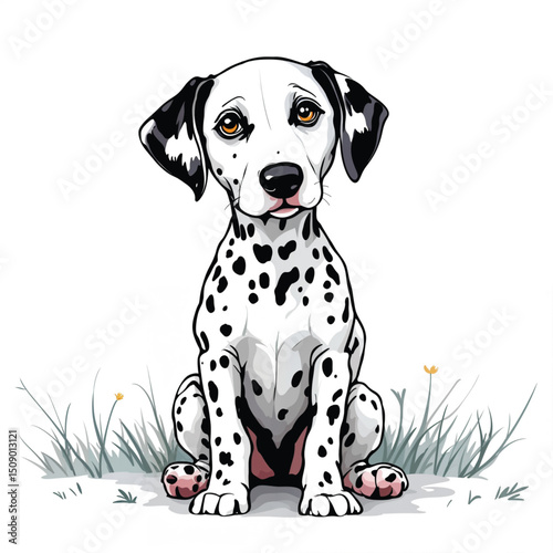 dalmatian dog isolated on white