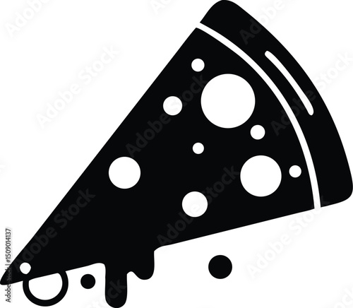 Sliced pizza with visible toppings drips cheese with a transparent background
