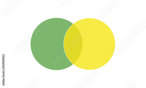 Venn diagram chart vector template two circle color style for presentation, start up project, business strategy, theory basic operation, infographic, logic eps 10. Vector Illustration  .  