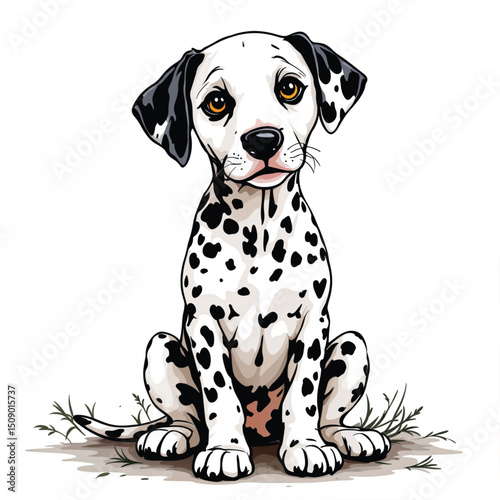 dalmatian puppy isolated on white