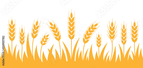 Golden Wheat Stalks in a Field Graphic Design