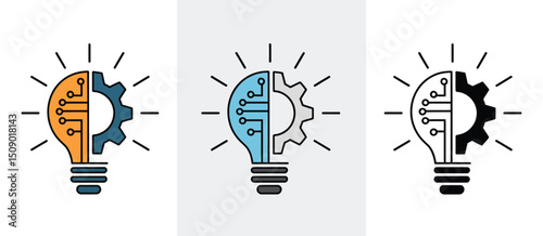 Innovative Solutions Lightbulb Gear Circuitry Technology Concept