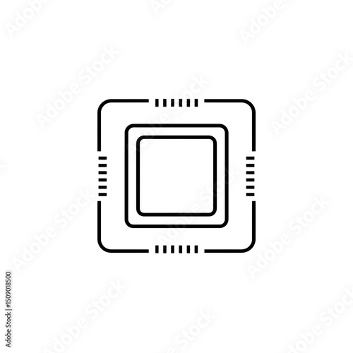 Processor square displays circuitry concept simplistic illustration