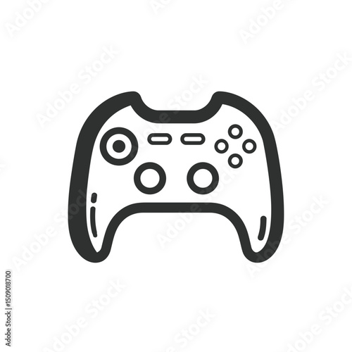 Gamepad icon represents technology in minimalist vector art style