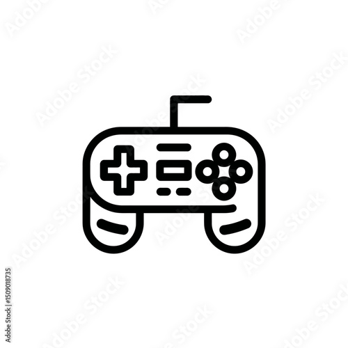 Icon control plays gaming detailed console design black outline