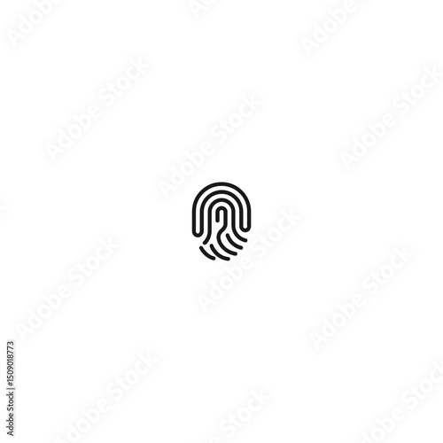 Fingerprint icon identifies person data secure access authentication