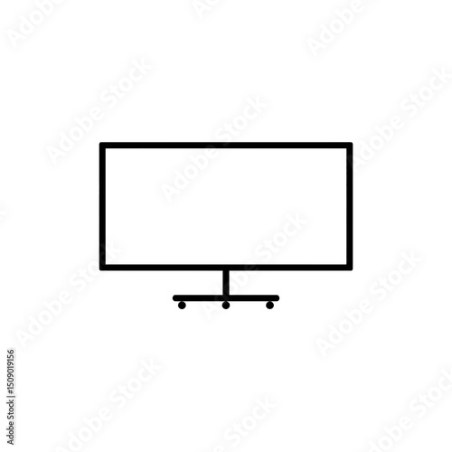 Modern television displays content on minimalist stand alone scene