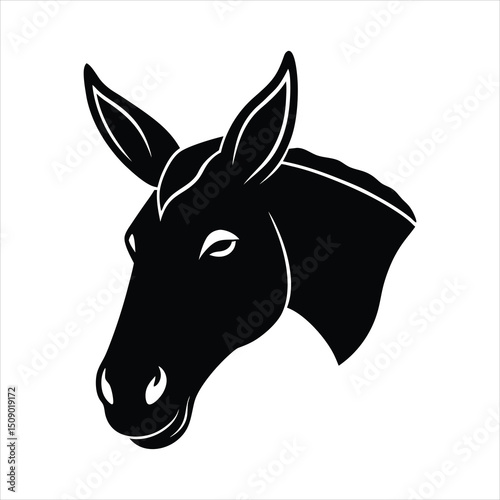 Mule Head  Detailed Animal Head Vector Illustration