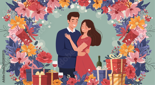 happy young couple in love
