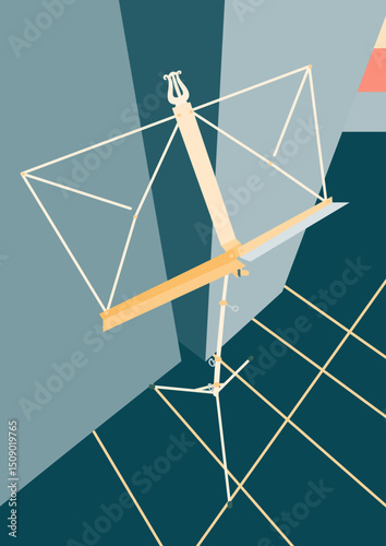 Sheet music stand  flat illustration