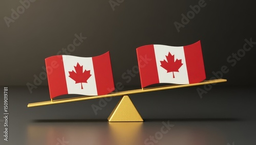 Balancing canada’s identity an artistic representation of national pride digital art studio setting conceptual view