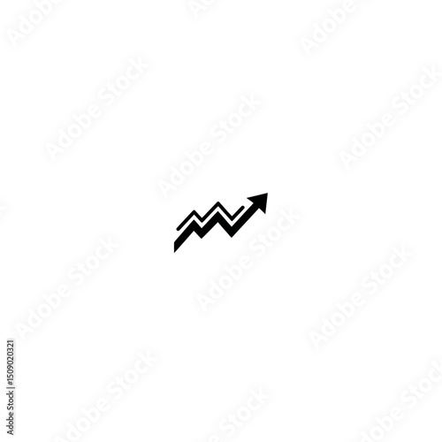 Upward zigzag arrow shows growth path progression isolated
