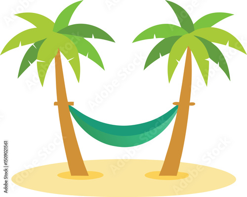 palm tree hammock icon sign vector
