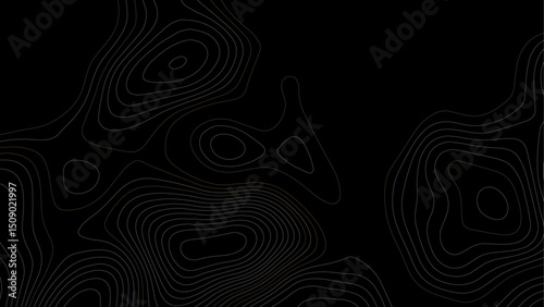 Abstract background wavy topographic line map. Contour geography map grid abstract backdrop. Seamless pattern and banner design. Modern and dynamic feel to topographic mapping vector illustration.