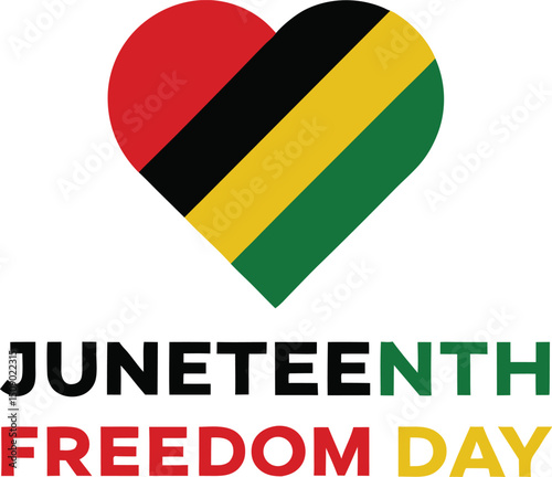 Juneteenth card, Freedom Day, June 19. Vector