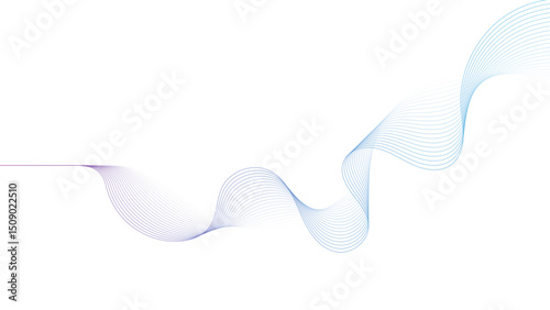 Blue color wave line abstract background design.  Energy waves technology concept design for business, presentation, banner.