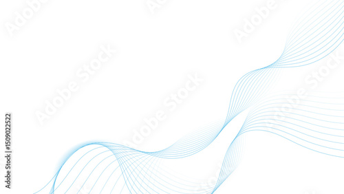 Blue color wave line abstract background design.  Energy waves technology concept design for business, presentation, banner.