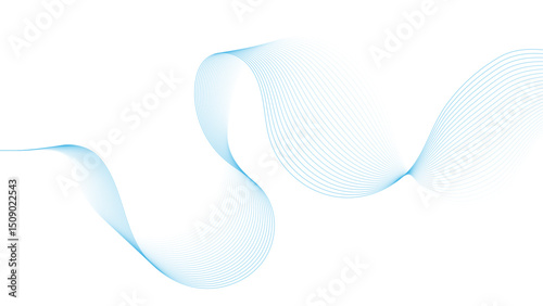 Blue color wave line abstract background design.  Energy waves technology concept design for business, presentation, banner.