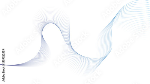 Blue color wave line abstract background design.  Energy waves technology concept design for business, presentation, banner.