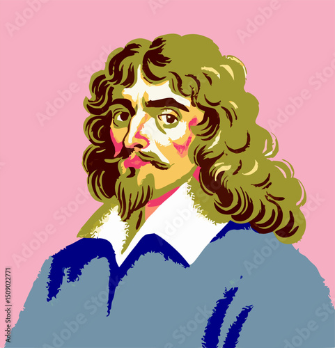 Portrait of Thomas Hobbes, 17th Century Philosopher