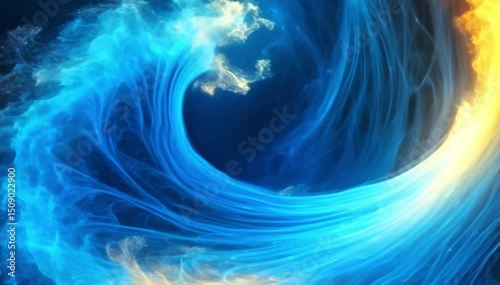 Wallpaper Mural Blue and gold energy vortexes spinning, creating a dynamic and smooth visual effect. Background, wallpaper. Torontodigital.ca