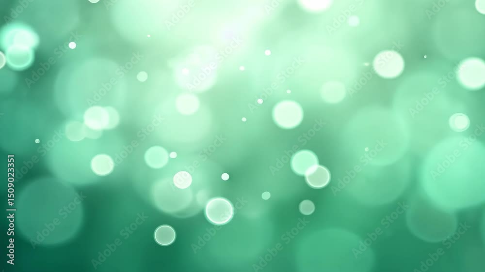 Soft Green Bokeh Background with Delicate Light Circles and Dreamy Atmosphere
