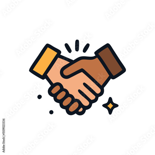 Commercial handshake icon agreement symbolizing business deal closure, suitable for financial, partnership, and agreement concept visuals.
