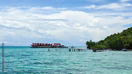 landscape view at Selakan Island, Semporna Sabah, Malaysia.