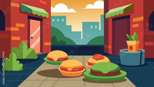 A hidden gem tucked away in a quiet alleyway this sopes and gorditas stand is a local favorite for its mouthwatering traditional dishes.. Vector illustration