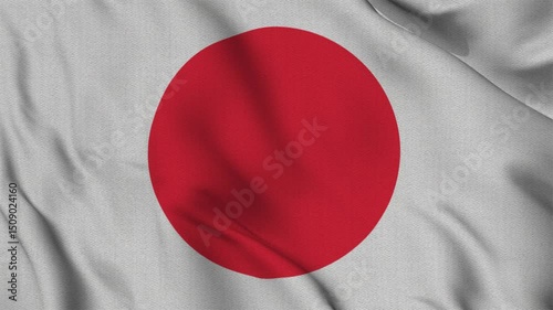 Japan Weaving Animation. 4K Japan Flag Flying in the Sky. Flag background of Japan with seamless looping animation. flag of japan