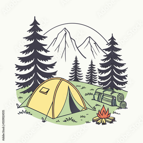 chrishmass camping in the mountains