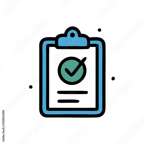Clipboard with checklist icon, ideal for educational materials